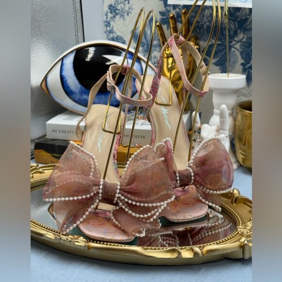 🆕 BETSEY JOHNSON 🧿 NWOB Fawn Slingback Sandal, Pink Floral - Sz US 7.5 - Picture 8 of 15